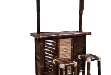 Bamboo Bar set with 2 Bar Chair