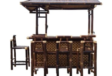 L Bar Set Bamboo with 4 Bar Chair