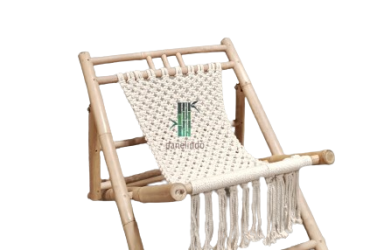 Bamboo Folding Chair Macrame